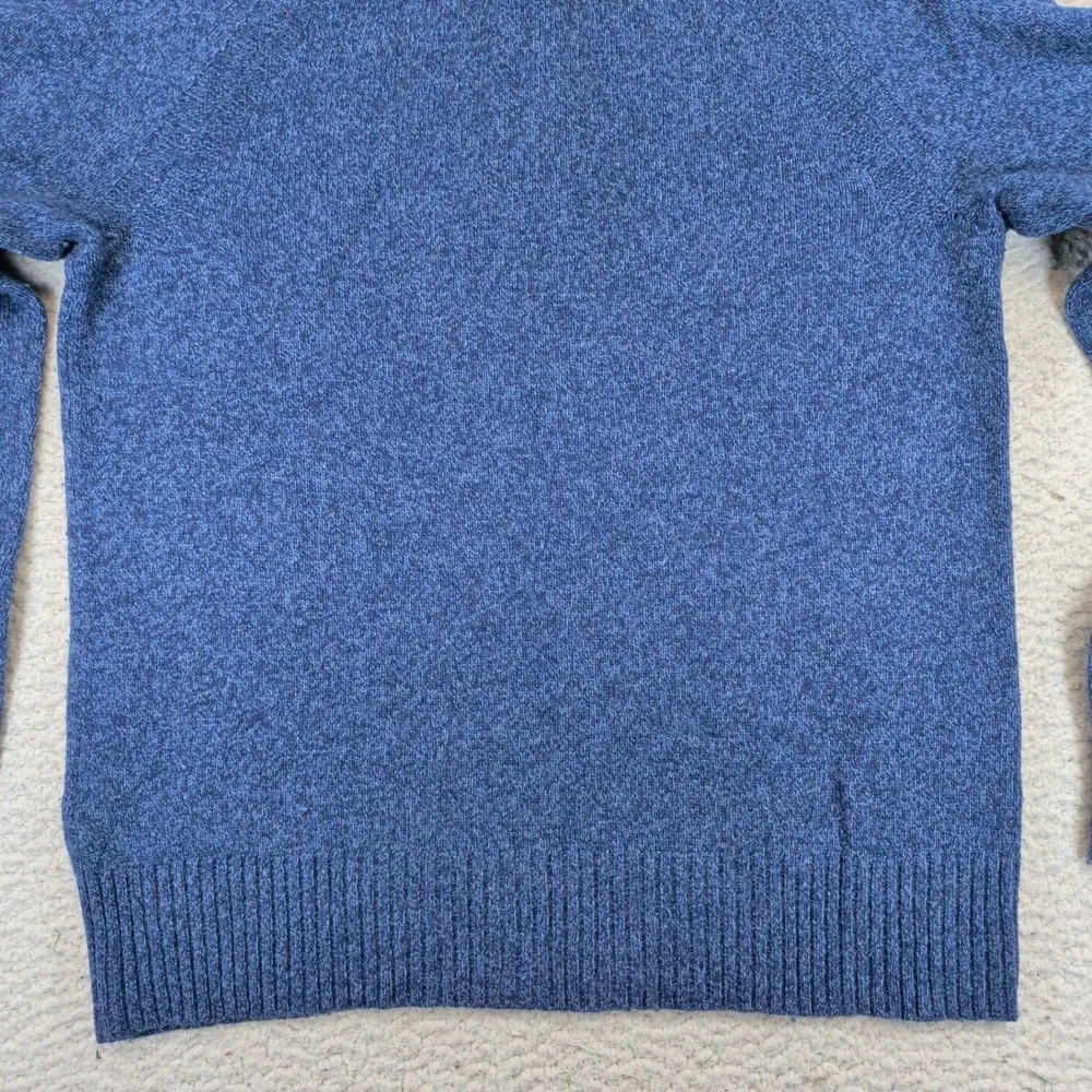 Banana Republic Mens Blue Merino Wool Blend Mock Neck Button Sweater Size M